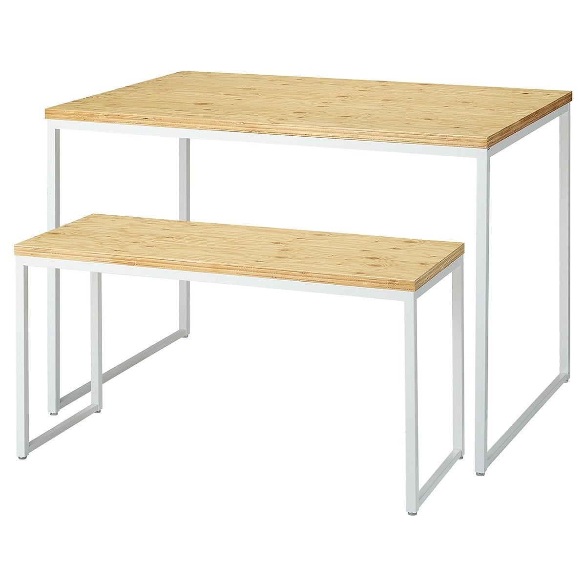 ラーチ合板天板 ショーテーブル ホワイト脚〔ストエキオリジナル〕 幅108×奥行45×高さ57.6cm