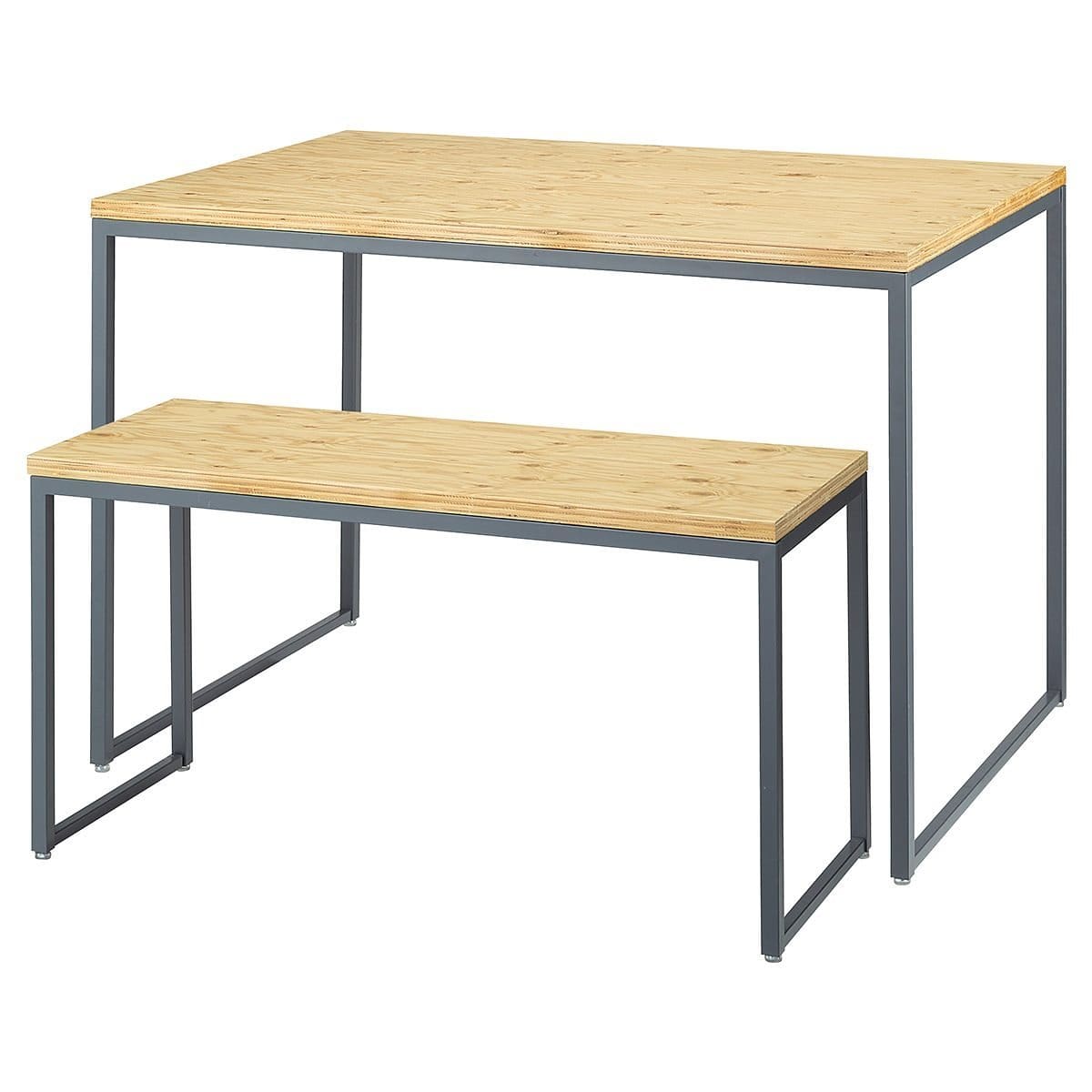 ラーチ合板天板 ショーテーブル グレー脚〔ストエキオリジナル〕 幅108×奥行45×高さ57.6cm