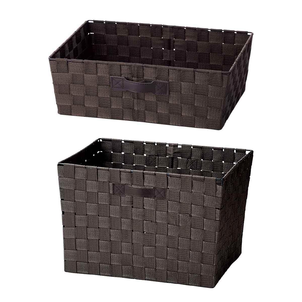 カラーバスケット ブラウン 幅38×奥行26cm ハーフ