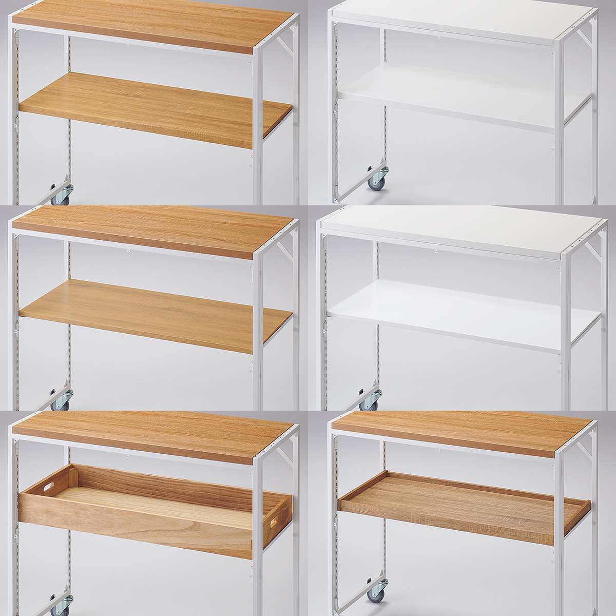 幅90×奥行40cm中間棚セット 本体奥行45cmホワイト用 新型ハコマルシェワゴン 〔ストエキオリジナル〕 木棚ラスティック柄