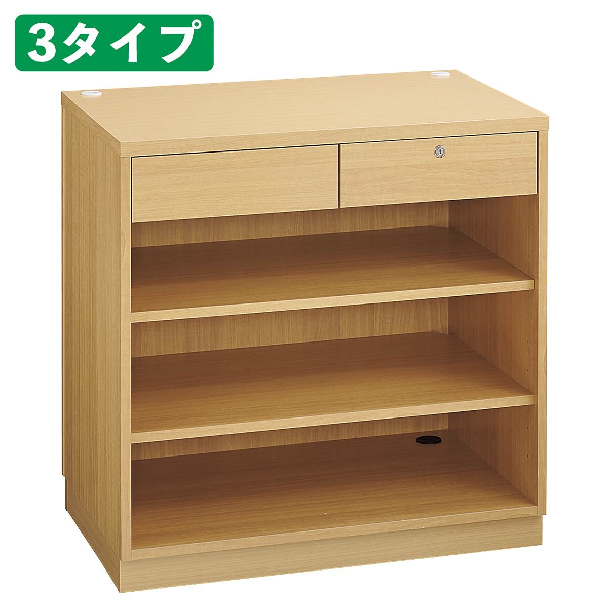 レジカウンター 平台タイプ 幅90cm エクリュ〔ストエキオリジナル〕 3分割タイプ