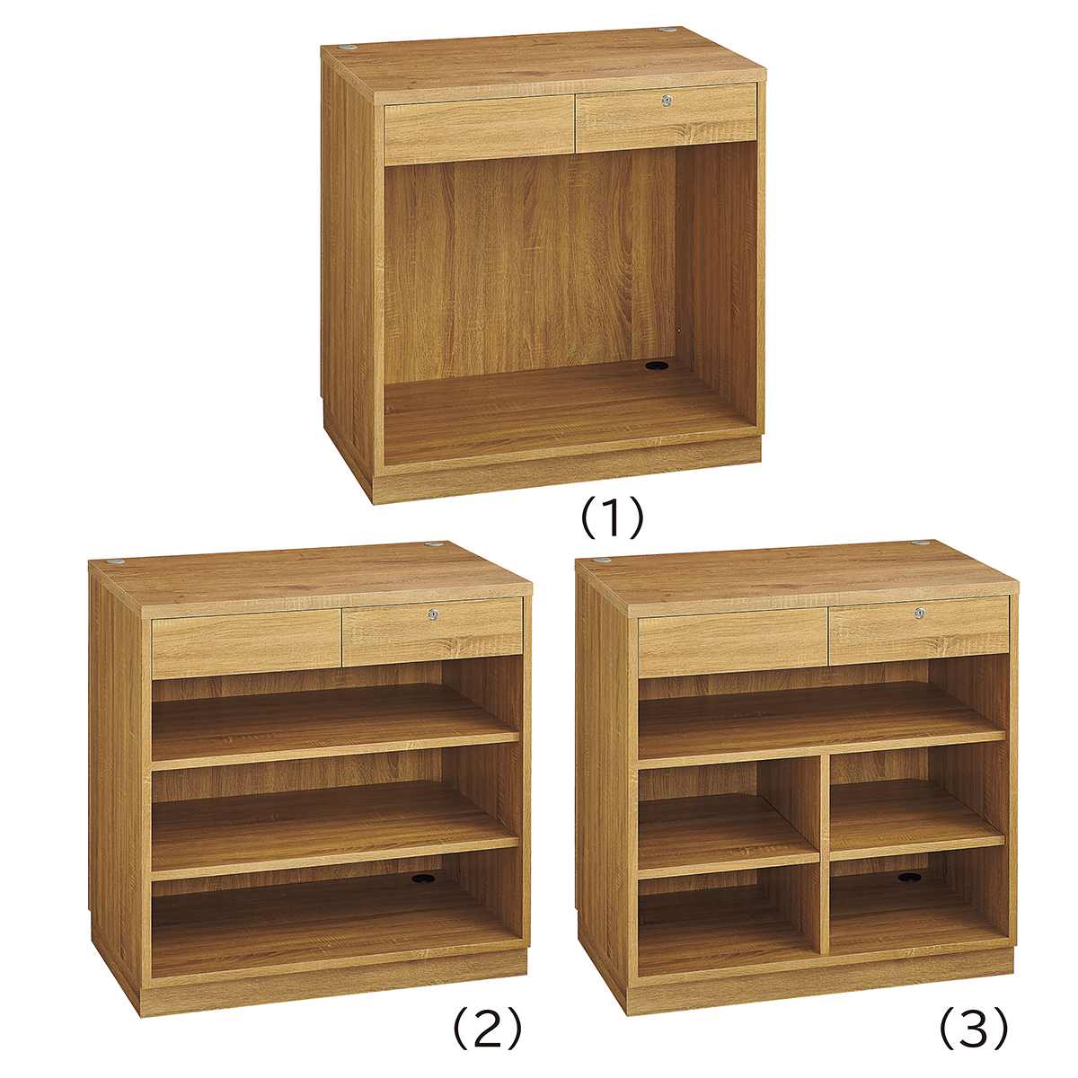 レジカウンター 平台タイプ 幅90cm ラスティック柄〔ストエキオリジナル〕 オープンタイプ