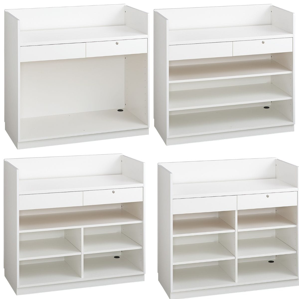 レジカウンター 三方枠タイプ 幅120cm ホワイト〔ストエキオリジナル〕 オープンタイプ