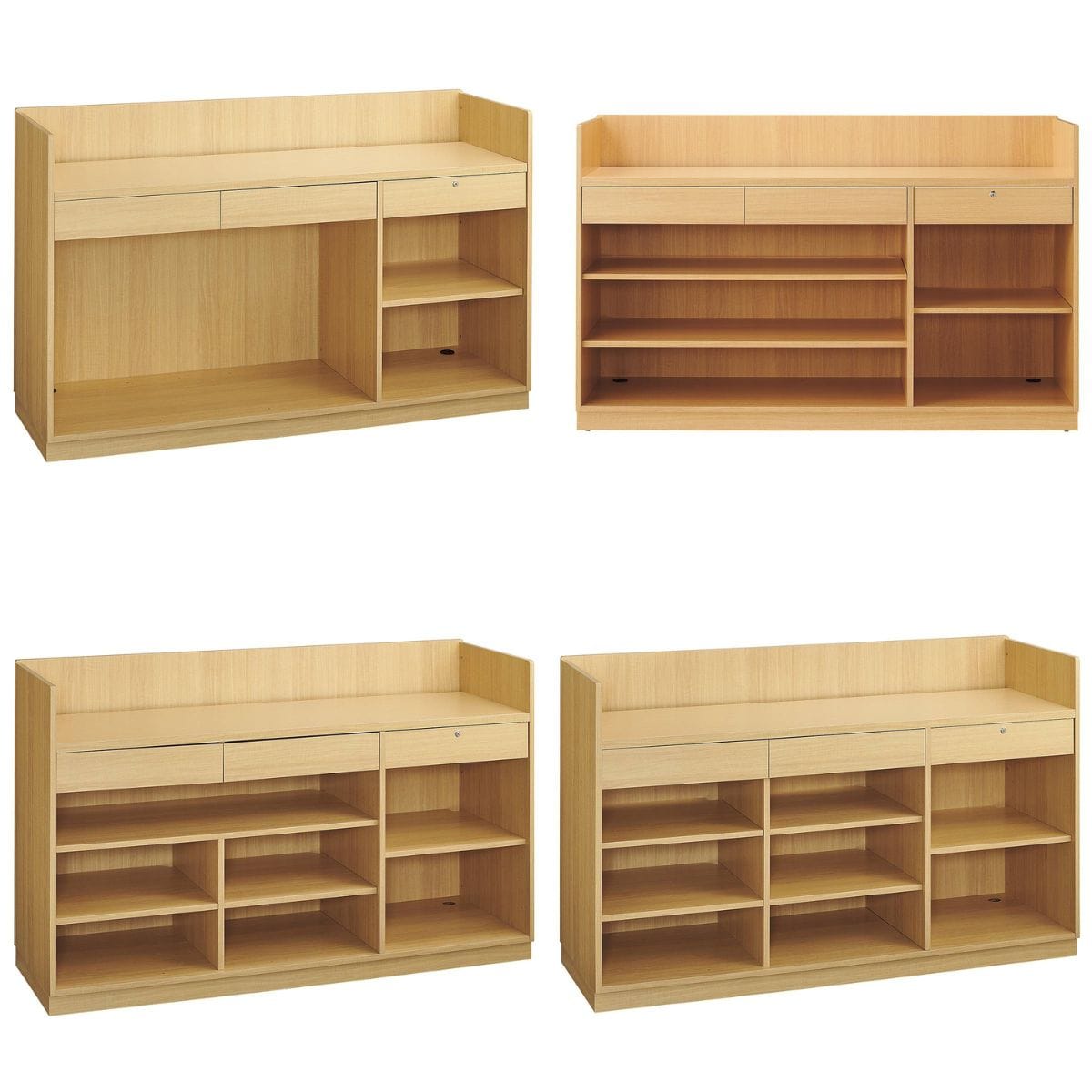 レジカウンター 三方枠タイプ 幅180cm エクリュ〔ストエキオリジナル〕 オープンタイプ