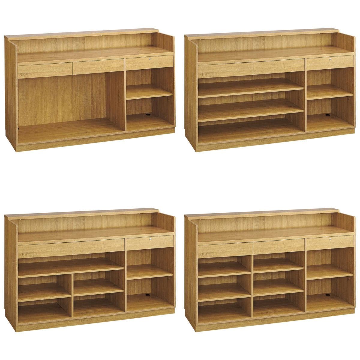 レジカウンター 小天板タイプ 幅180cm ラスティック柄〔ストエキオリジナル〕 オープンタイプ