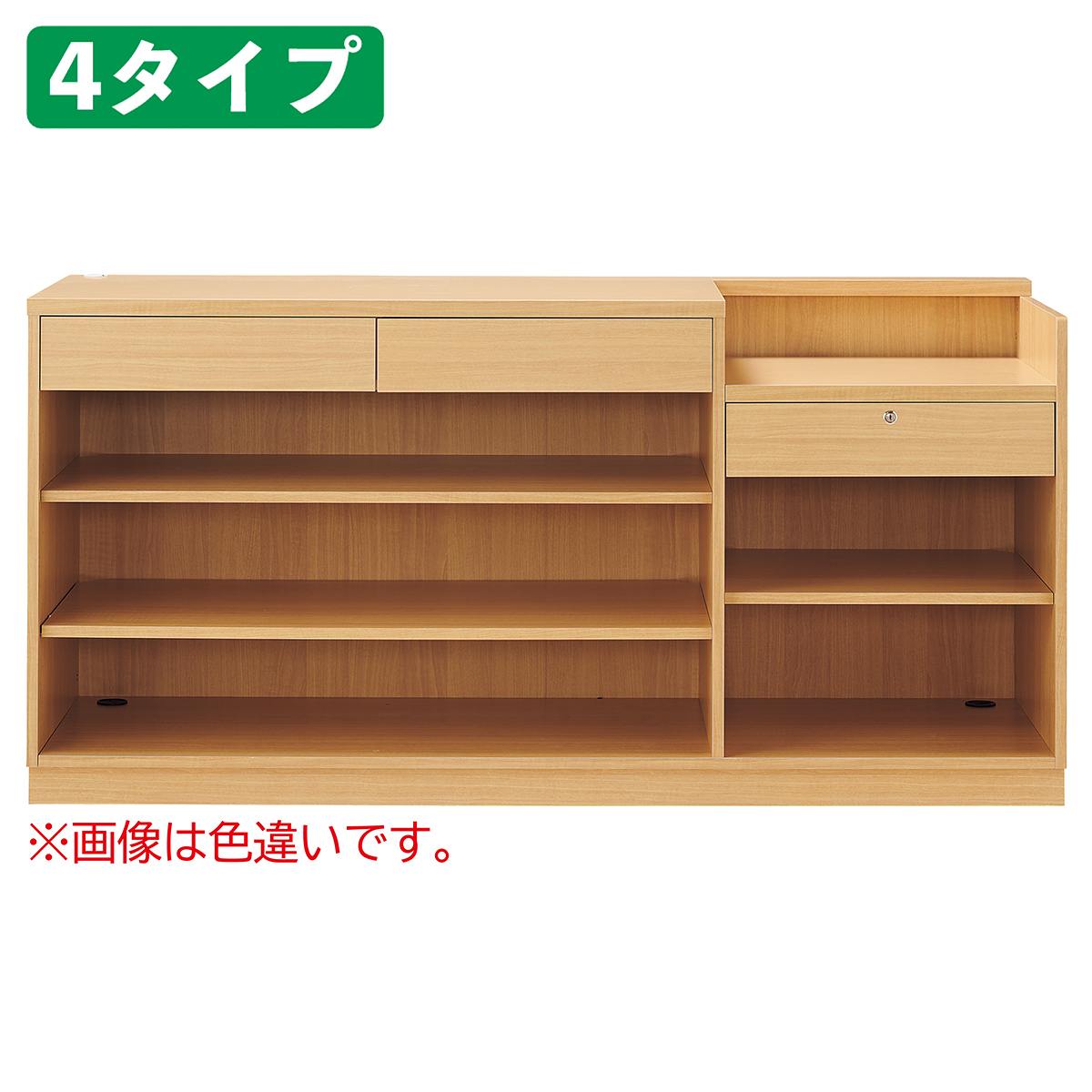 レジカウンター 切り欠きタイプ 幅180cm ラスティック柄〔ストエキ