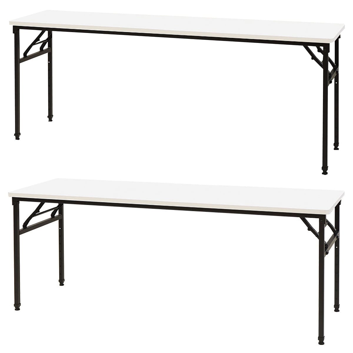 折りたたみ昇降テーブル ホワイト D45cm