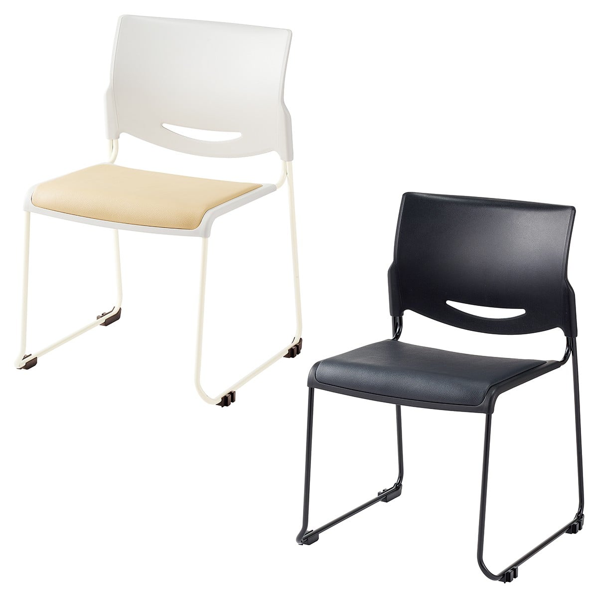 スタッキングチェア4脚セット〔ストエキオリジナル〕 ホワイト