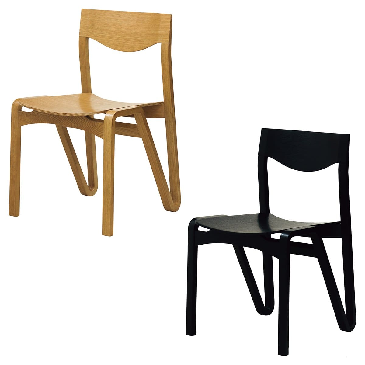 木製チェア 2脚セット ホワイトオーク