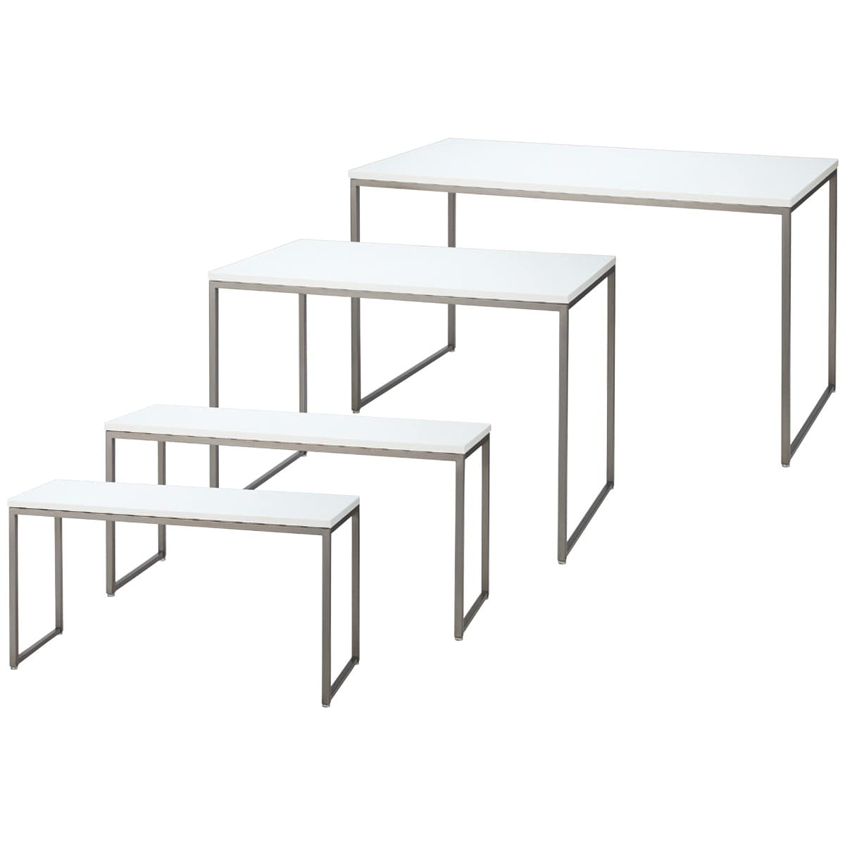 SC脚ショーテーブル ホワイト〔ストエキオリジナル〕 幅108×奥行45×高さ55cm