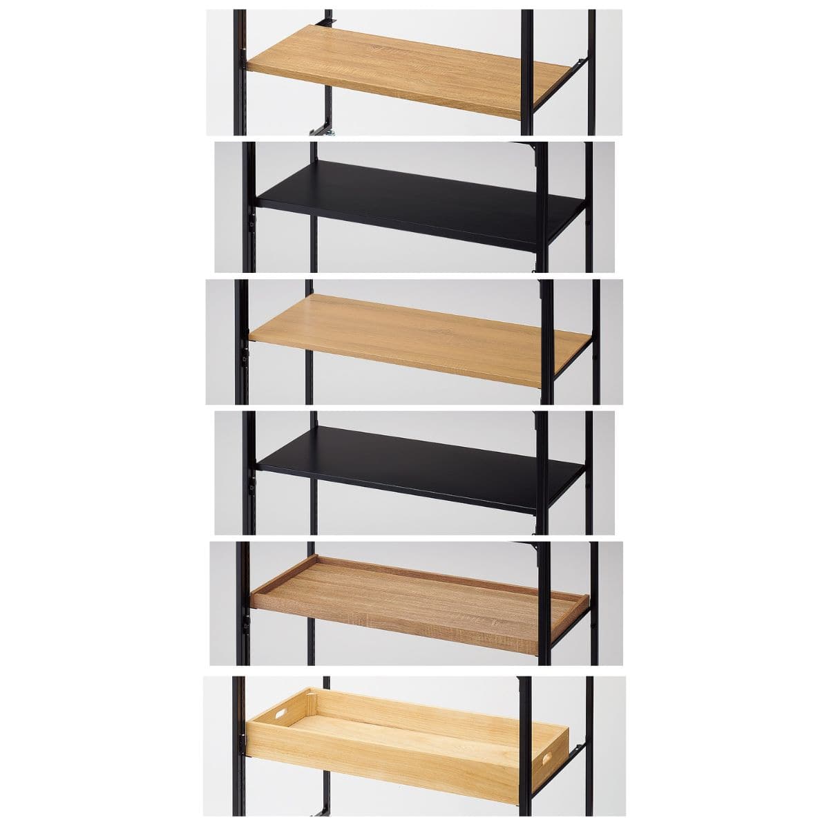 幅90×奥行40cm中間棚セット 本体奥行60cmブラック用 新型ハコマルシェワゴン 〔ストエキオリジナル〕 木棚ラスティック柄