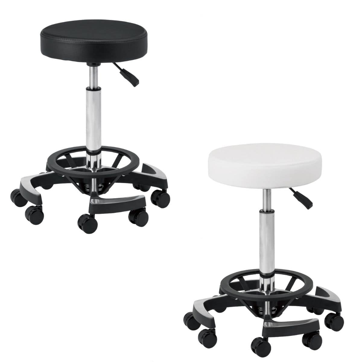 2WAY昇降スツールB-087(足踏み＆ハンドレバー) ブラック