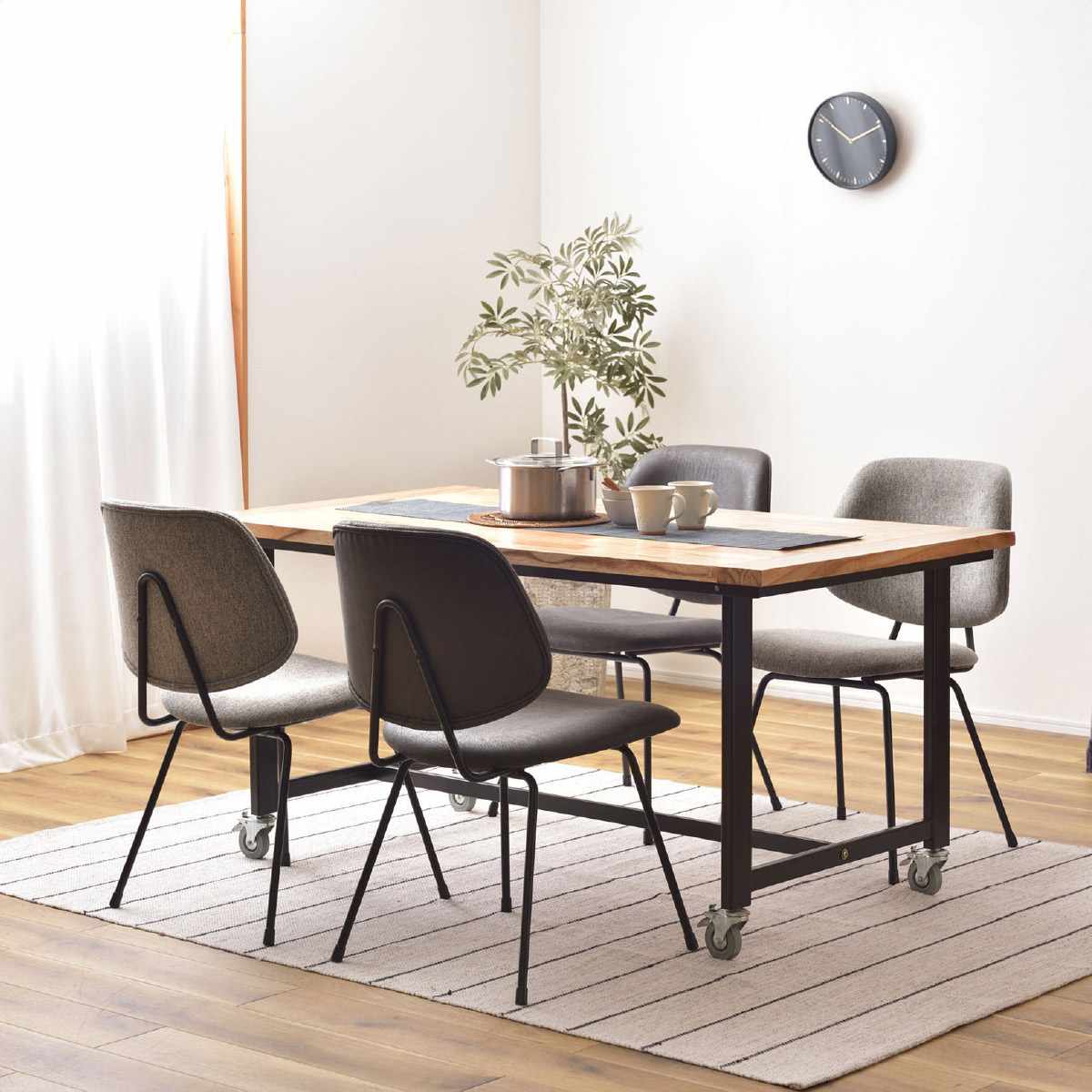 2脚 ダイニングチェア ブラック