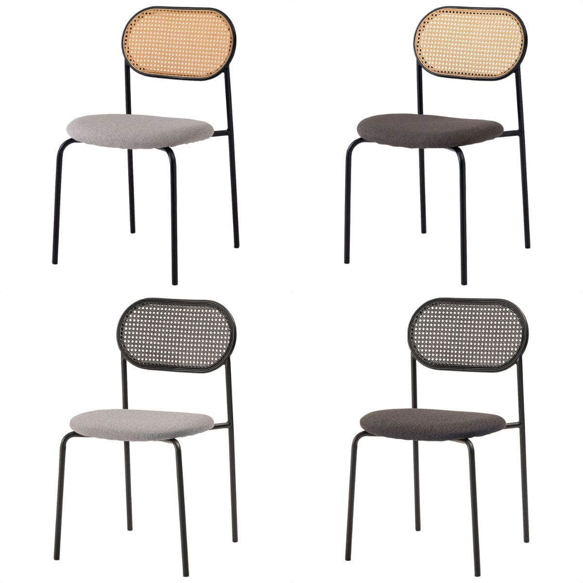 2脚 ダイニングチェア 背ベージュ×座グレー