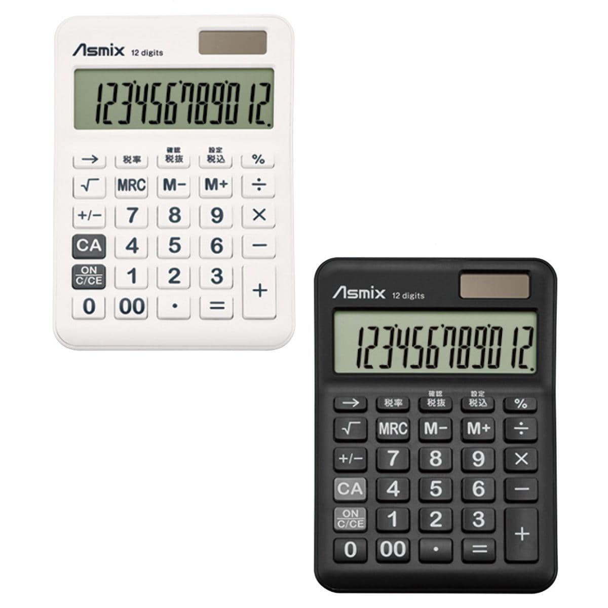 抗菌タッチ電卓 12桁 早打ち対応 ホワイト