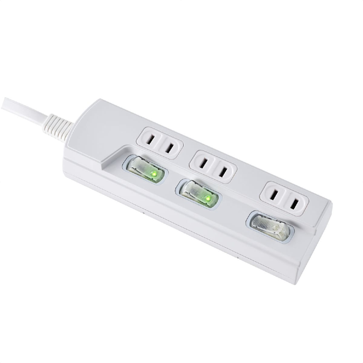ELPA 電源タップ 3個口 LEDランプ仕様 個別スイッチ 1m