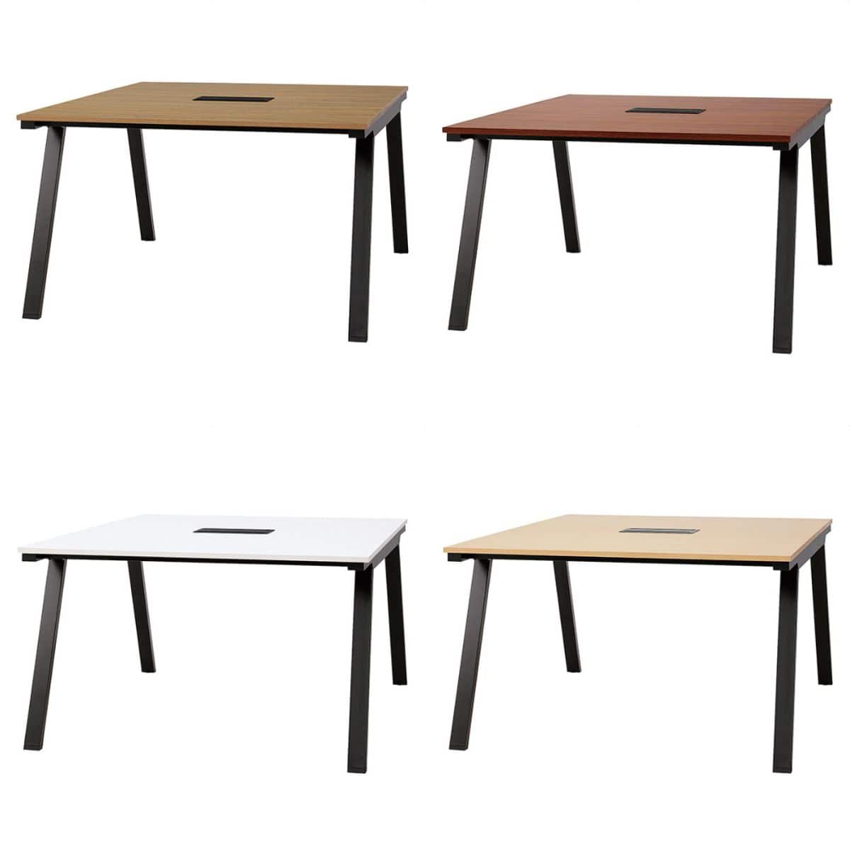 フリーアドレスデスク120×140cm スラント脚(ブラック) フォレスト