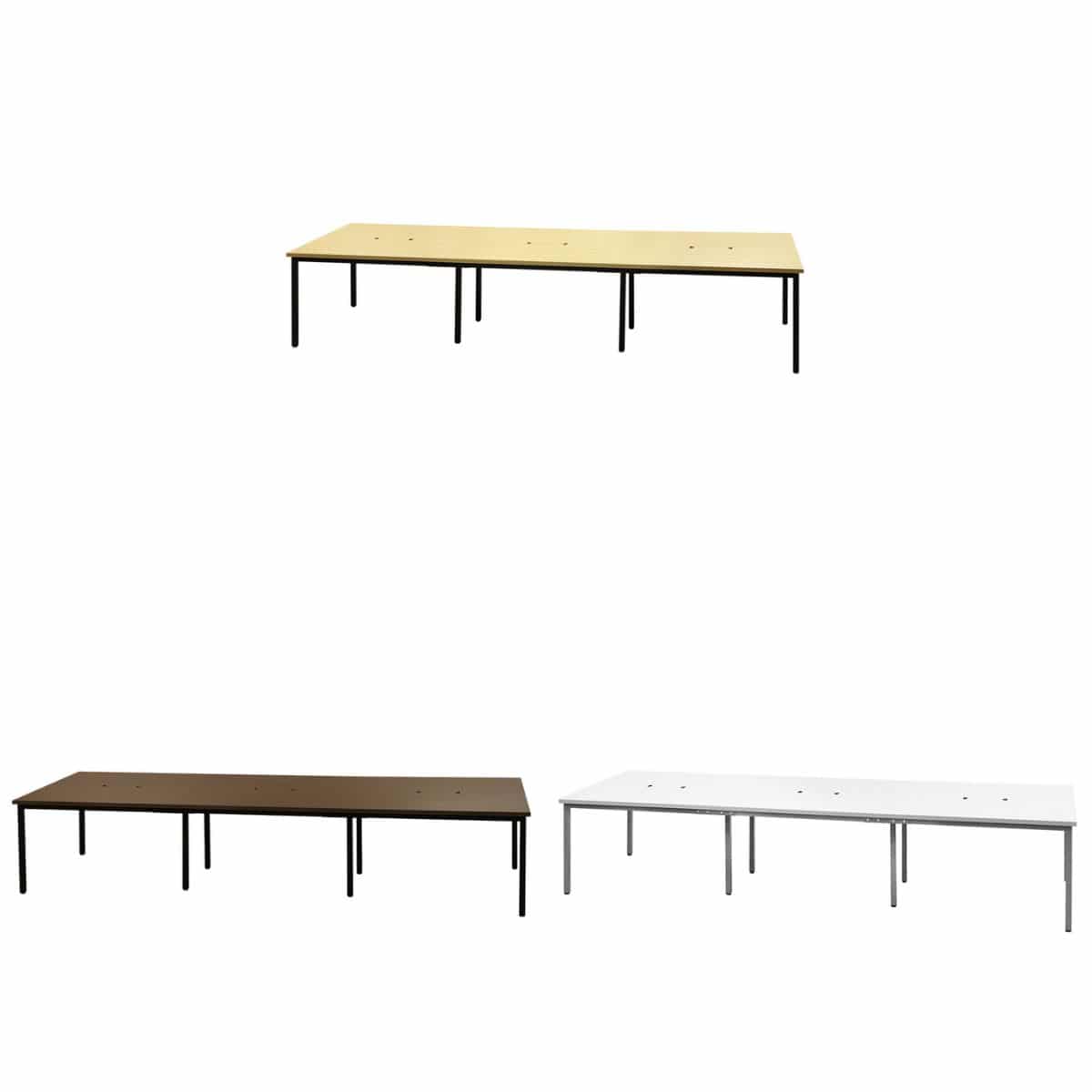 フリーアドレスデスク 幅360×奥行120cm ブラック×ナチュラル