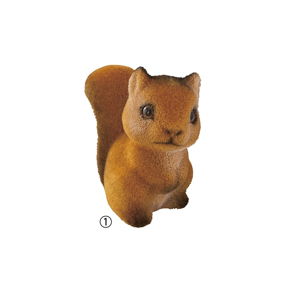 フロック小物 リス1個 どんぐり6個 リス栗ポット1個