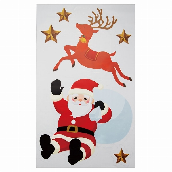 ウインドウステッカー 大 サンタ トナカイ Xmas飾り