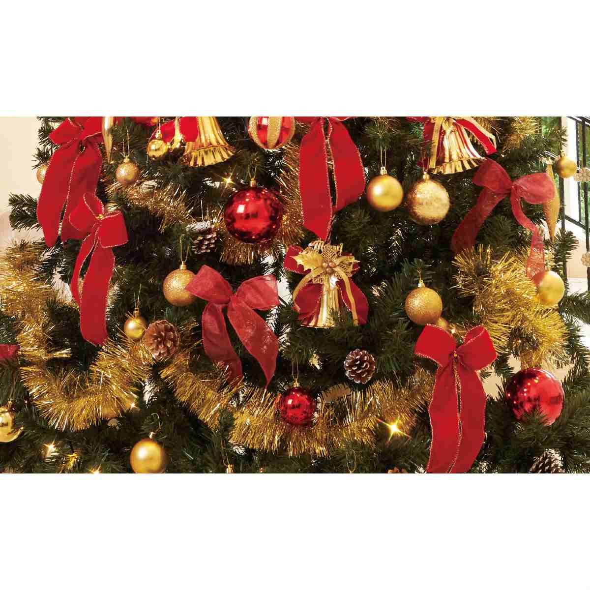 最大360cm オーナメント付デラックスツリーセット レッド クリスマスツリー Ledライト付き 通販 ストア エキスプレス