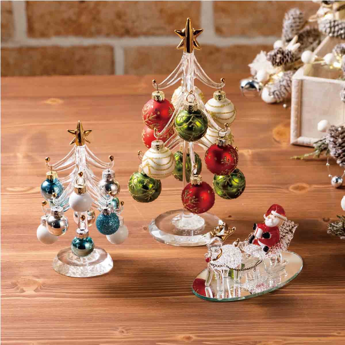 ガラスツリー クリスマス ディスプレイ 店舗装飾 クリスマス飾り 卓上 通販 ストア エキスプレス