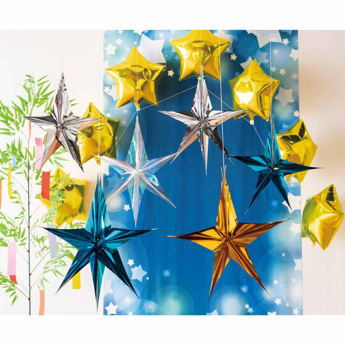 七夕飾りマルチシート 星フレーム 130 2cm