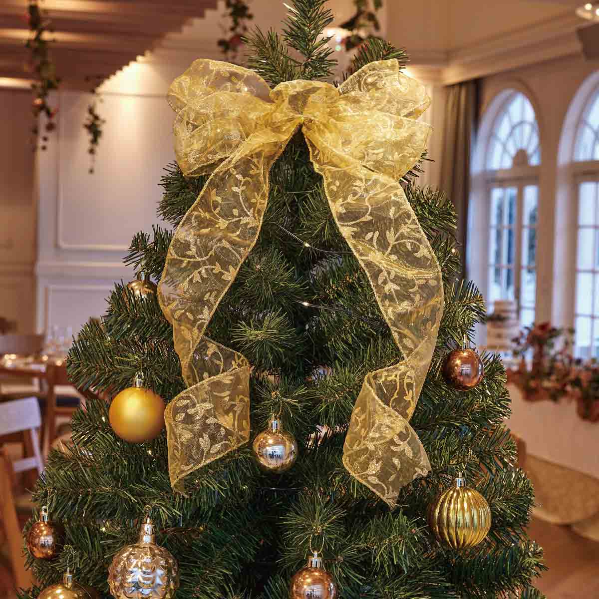 ベース付きクリスマスツリーセット ゴールド ストエキオリジナル H150xw84cm クリスマス飾り通販 ストエキ