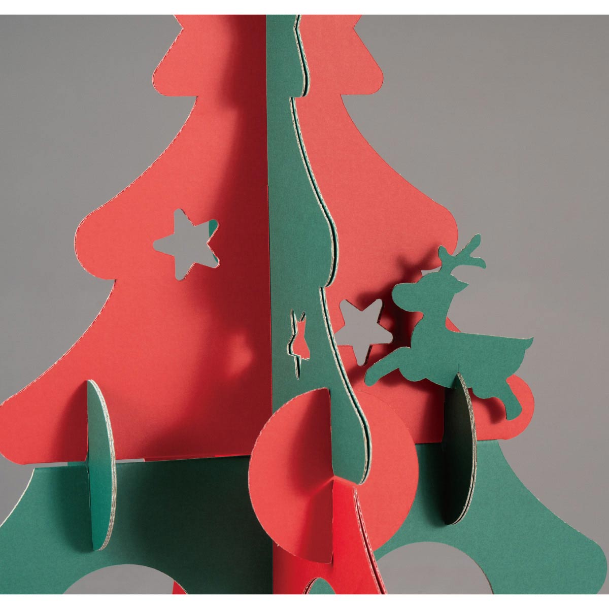 簡単組み立て ダンボールクリスマスツリー 114cm 本体ツリー