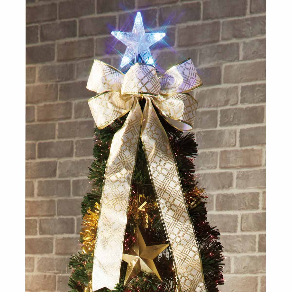 デコレーションファイバークリスマスツリーセット レッド 150cm/180cm/210cm 高さ150×幅76cm