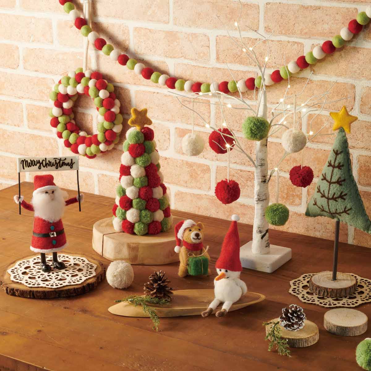 購入不可⭐︎クリスマスツリー　リース ポンポンシリーズ リース22cm