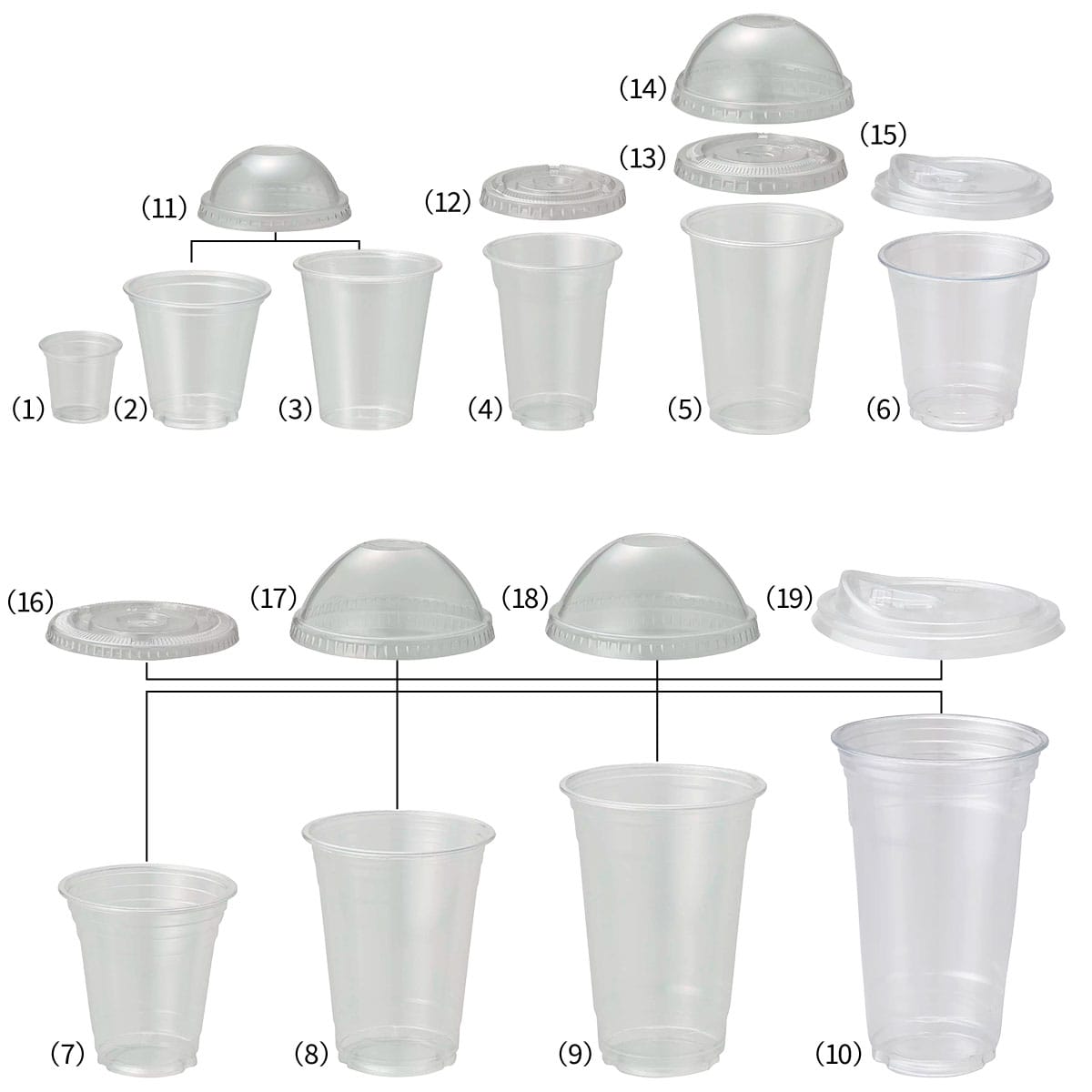 透明PETプラスチックドリンクカップ 1オンス