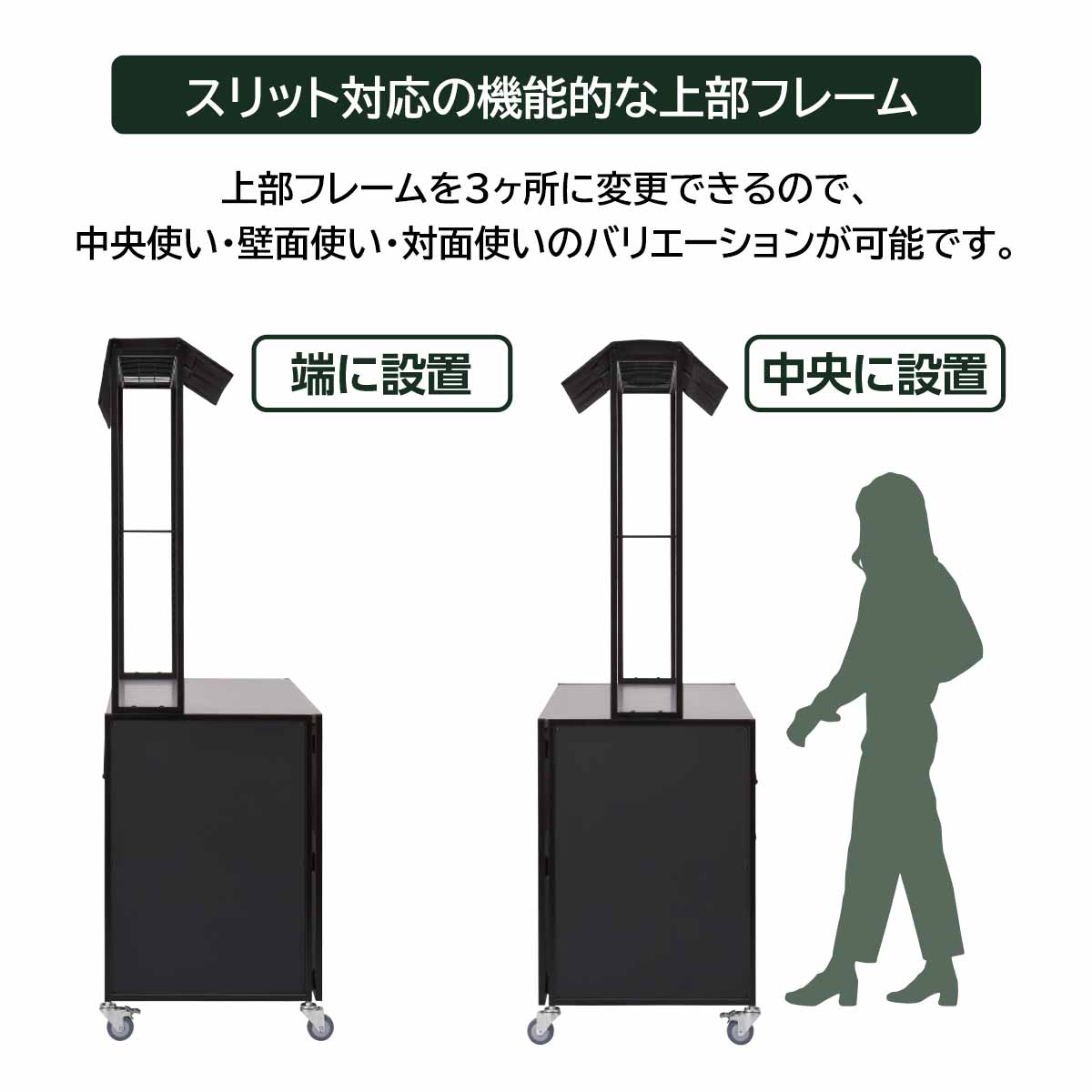 新型ハコマルシェワゴン用上部フレーム ブラック〔ストエキオリジナル〕 幅90cm