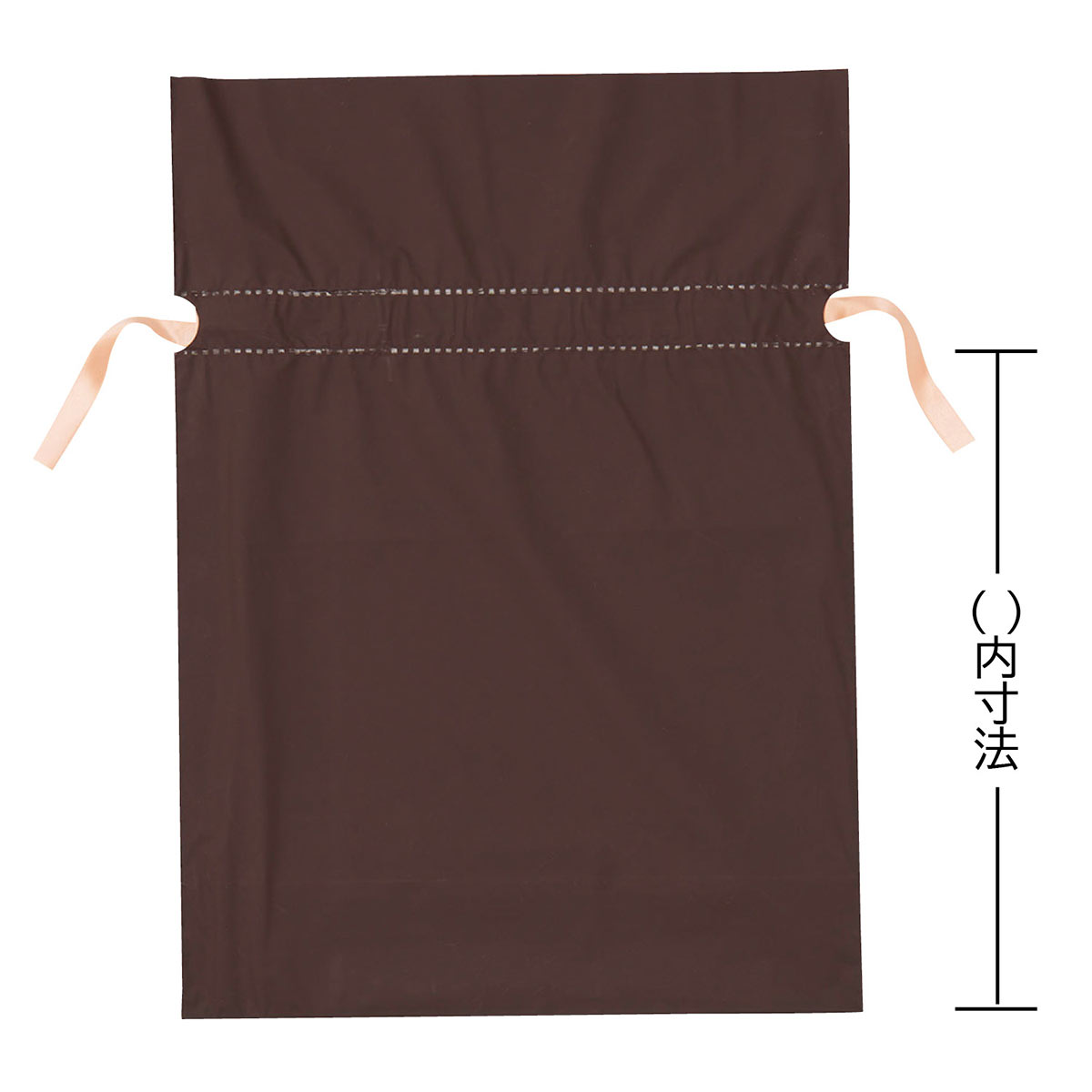 20枚 梨地リボン付きギフトバッグ ブラウン 17×28[18]×底マチ8cm