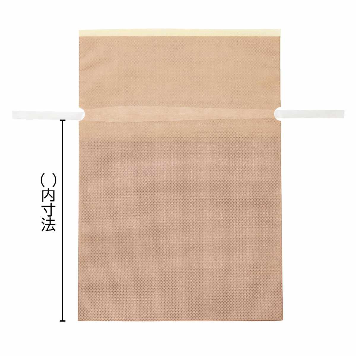 10枚 不織布リボン付きギフトバッグ コルク 17×28[18]×底マチ8cm