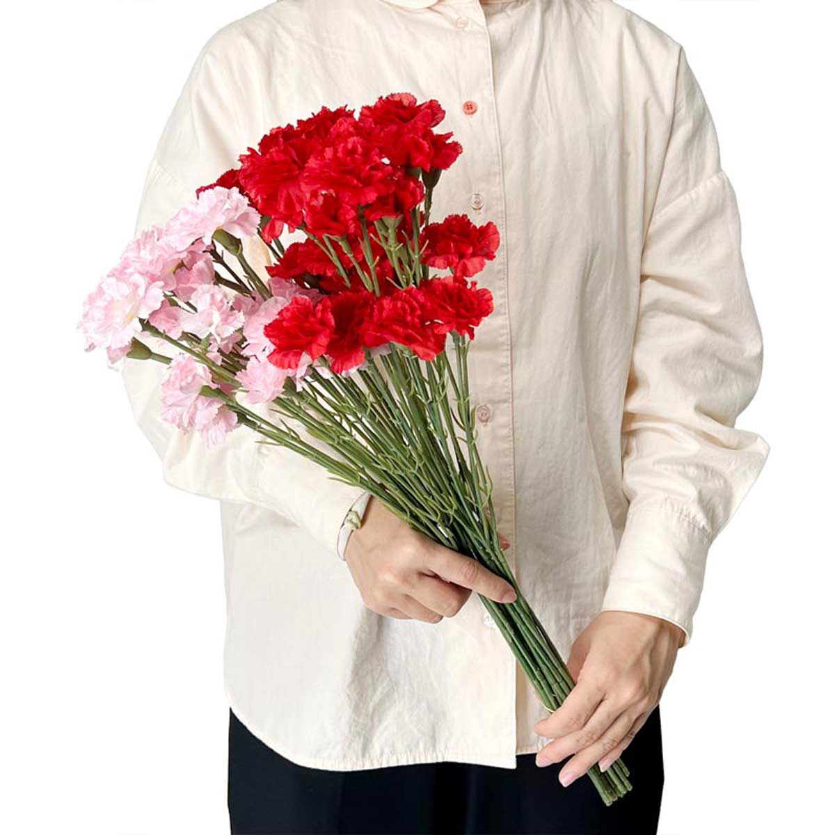 24本 カーネーションスプレーセット53cm (造花) ピンク