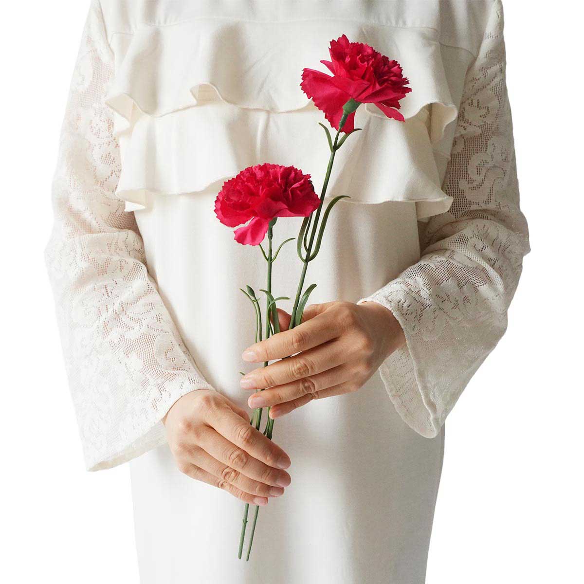 10本 カーネーション造花スプレーセット 長さ30cm