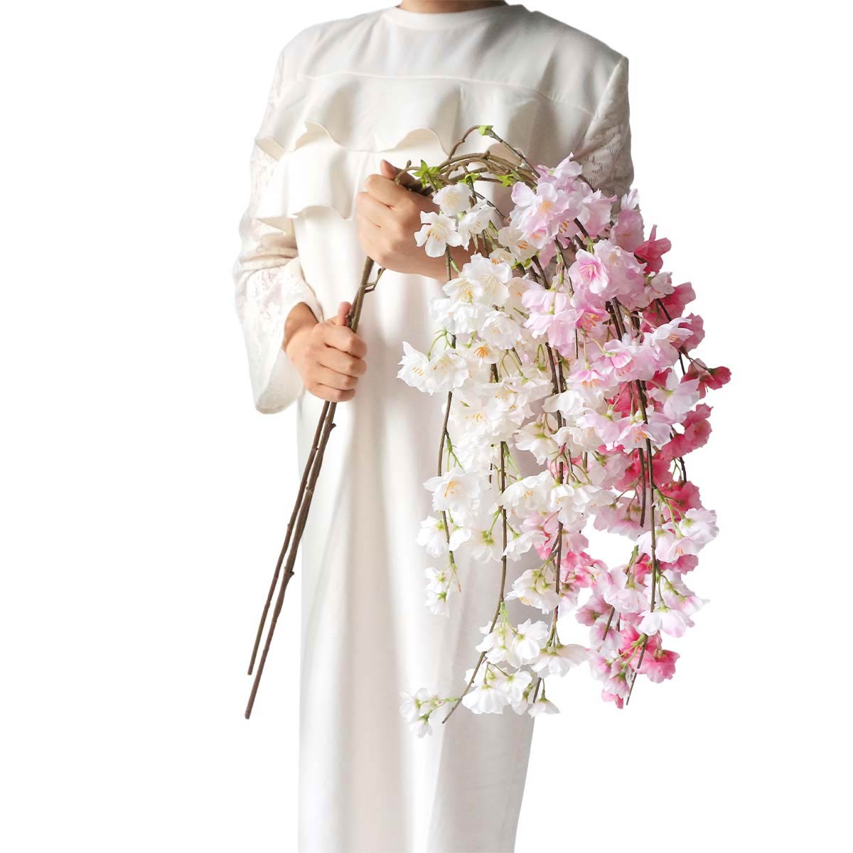 シダレザクラ125cm　(造花) ダークピンク