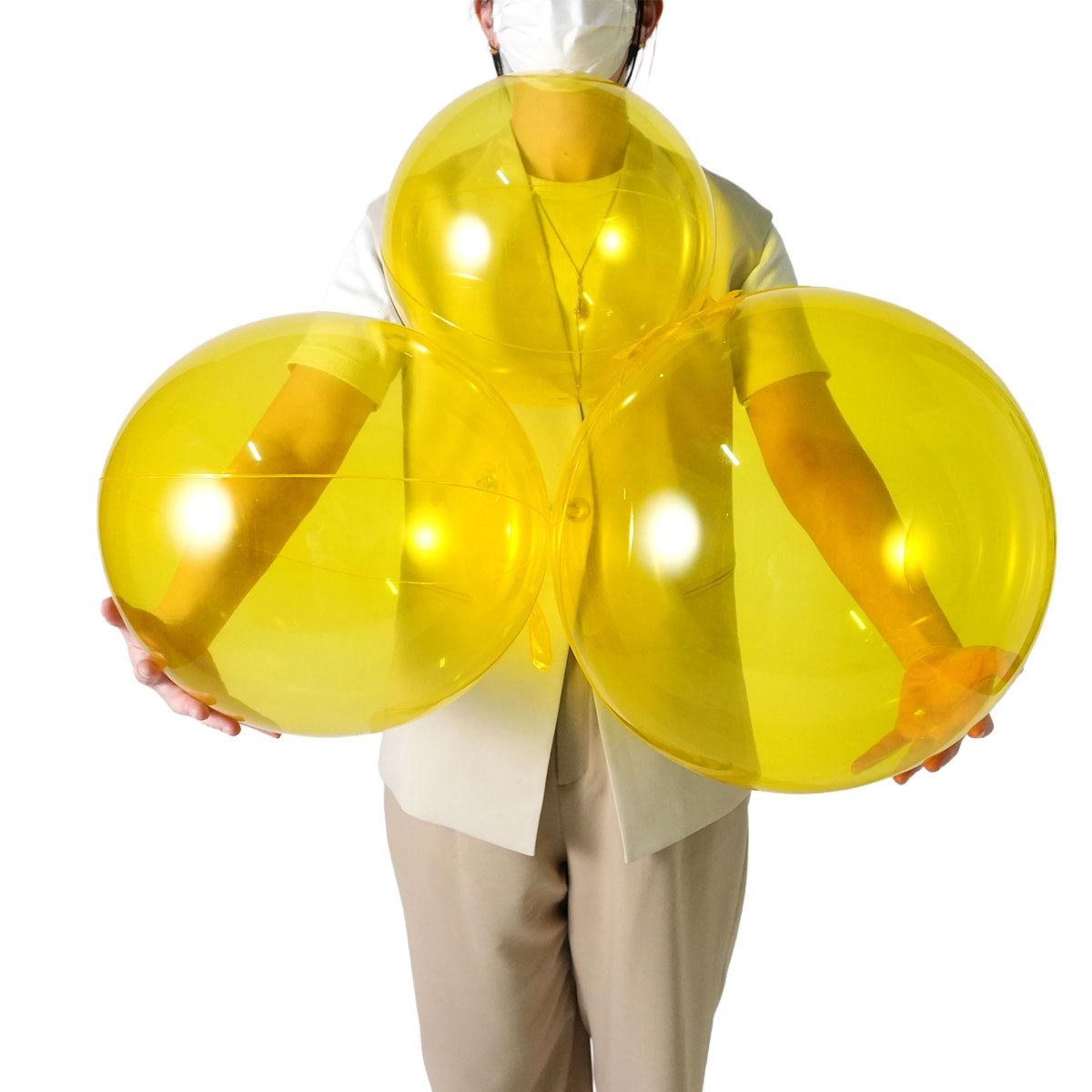 デコバルーン イエロー透明　5個 直径23cm