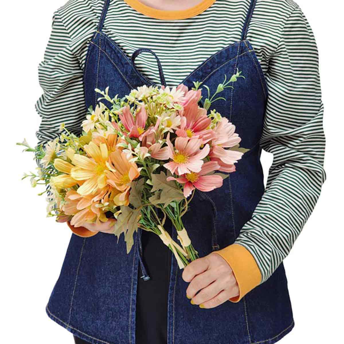 コスモスミックスブーケ32cm(造花) ピーチイエロー