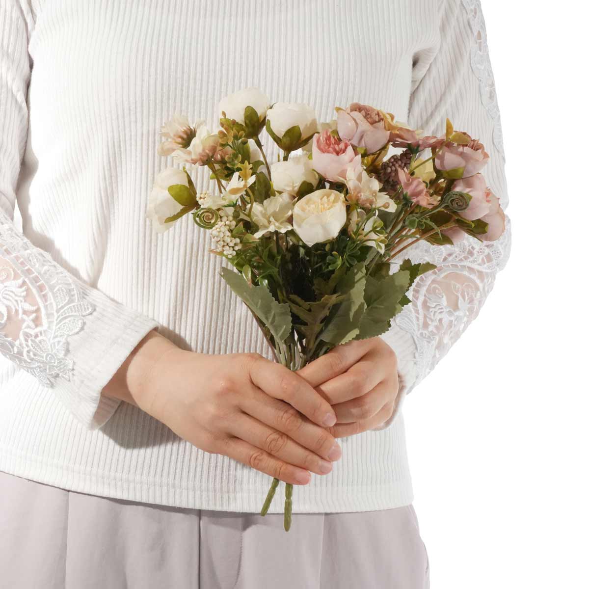 ロージーデイジーブッシュ30cm（造花） ホワイト