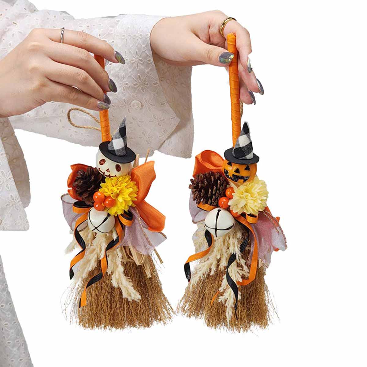 ホウキハンギング30cm(造花) パンプキン