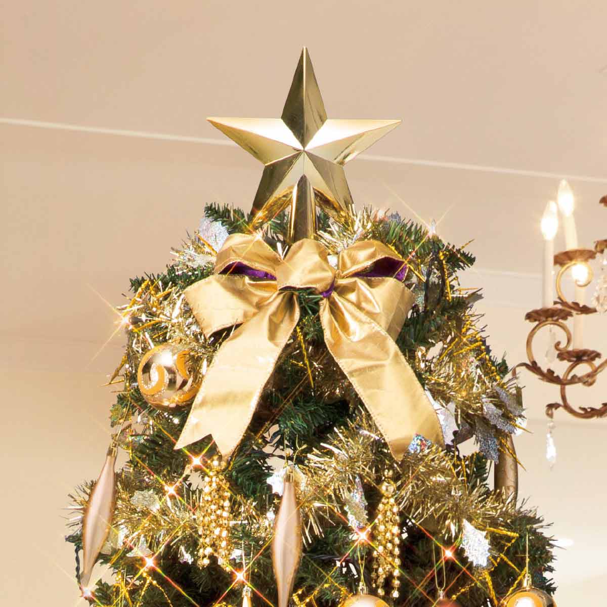 コンチネンタルクリスマスツリーセット ゴールド［ストエキオリジナル］ 高さ150×幅99cm