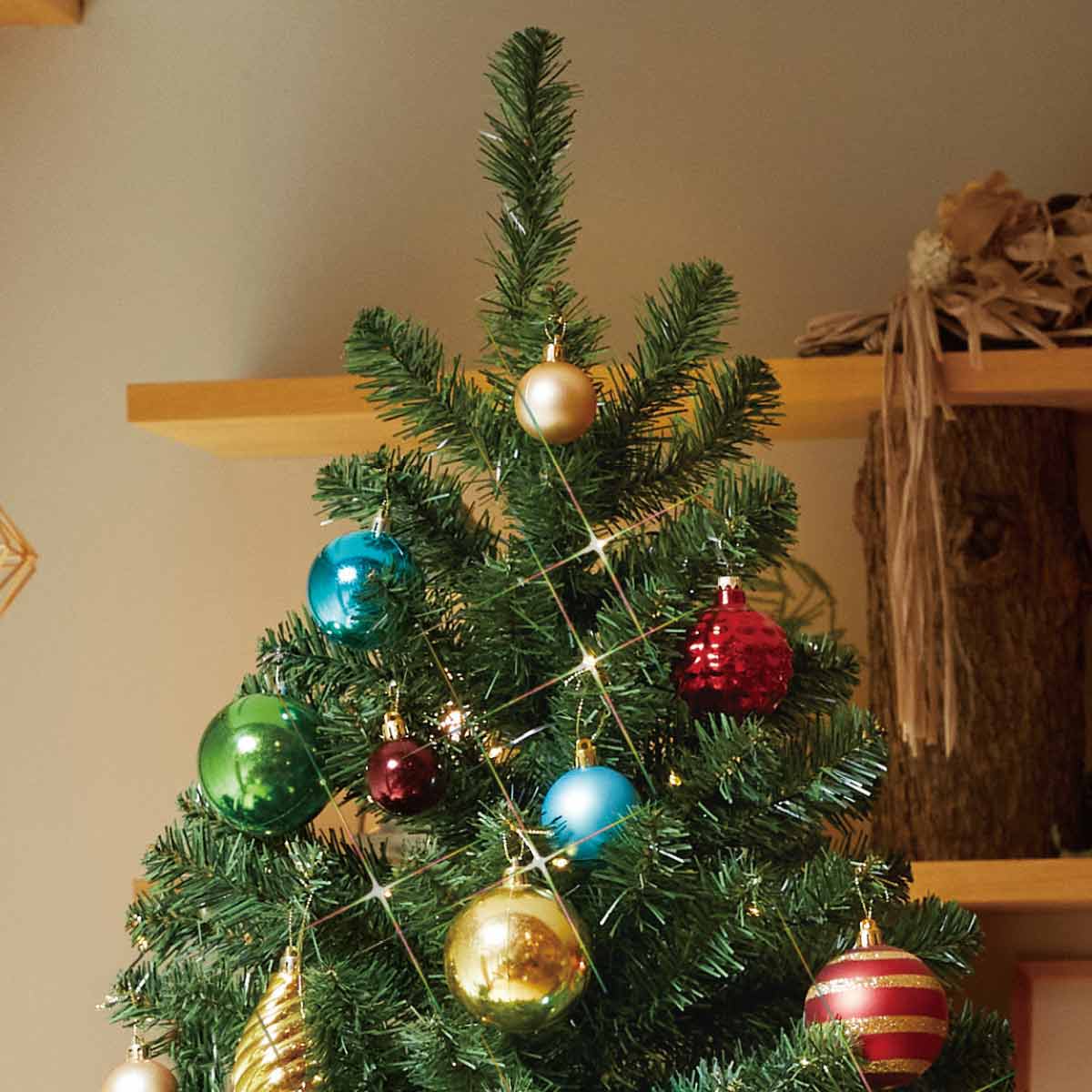 ウッドポットクリスマスツリーセット カラフル［ストエキオリジナル］ 高さ150×幅84cm