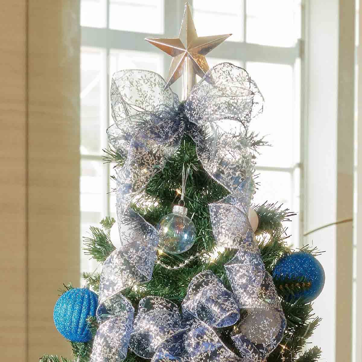 ウッドポットクリスマスツリーセット ブルーシルバー［ストエキオリジナル］ 高さ150×幅82cm