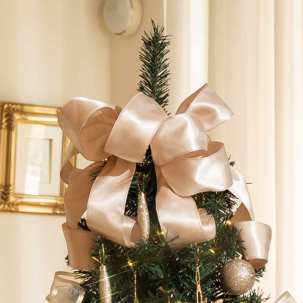 木製ベース スリムクリスマスツリーセット ゴールド ［ストエキオリジナル］ 高さ150×幅66cm