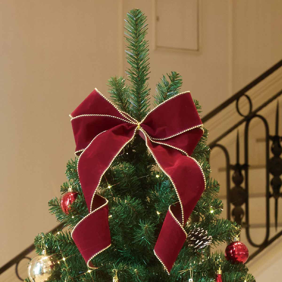 ラグジュアリークリスマスツリーセット レッド［ストエキオリジナル］ 高さ180×幅100cm