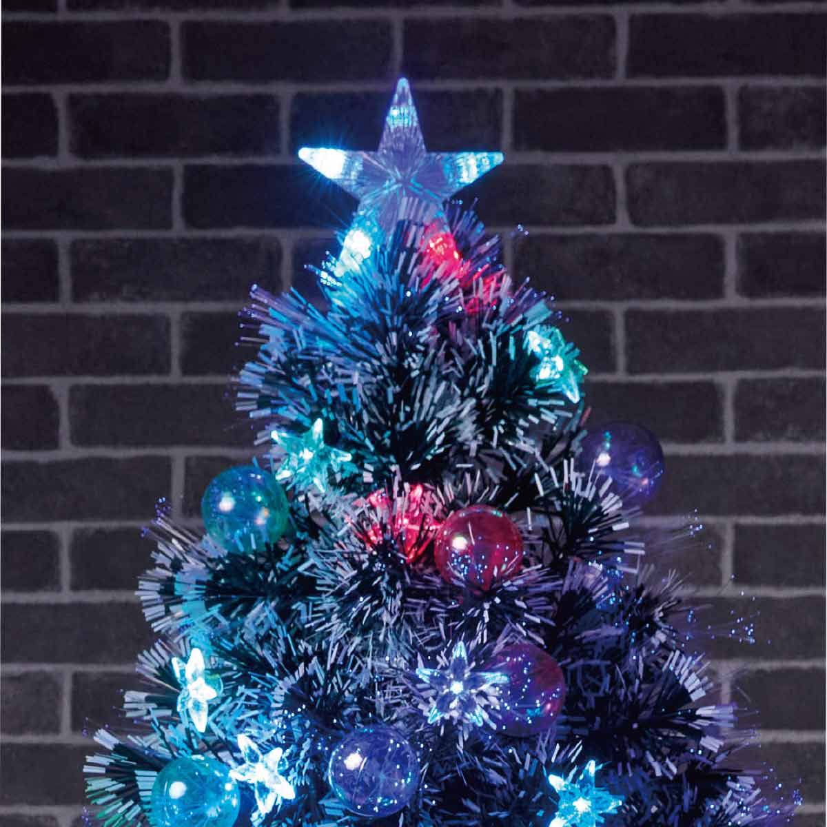 スノーチップスターボールファイバーツリー 高さ120×幅60cm