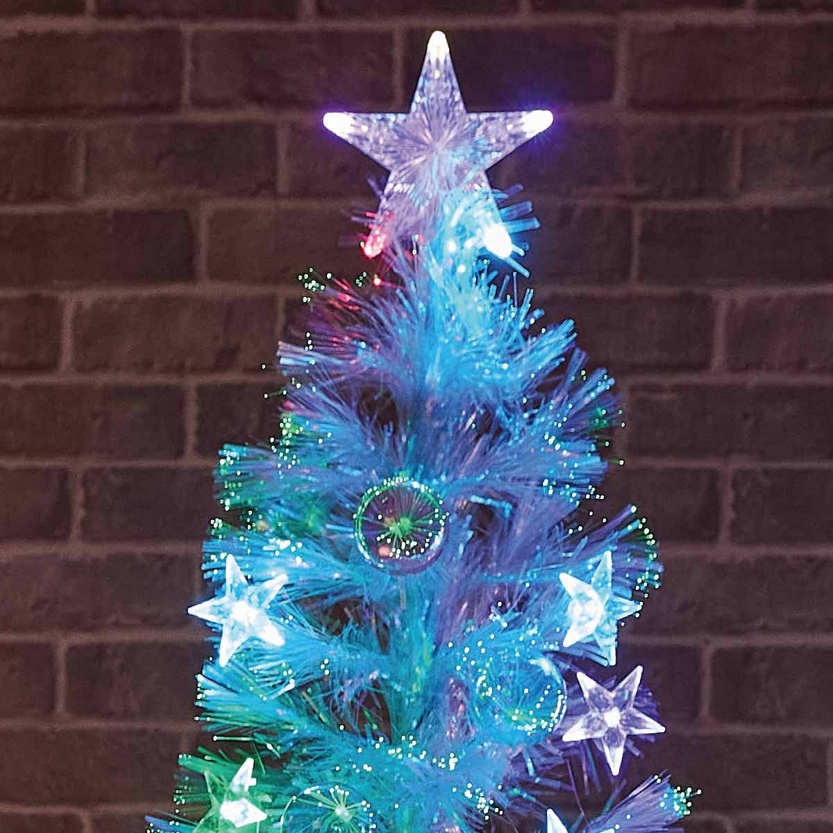 ホワイトファイバーツリー レインボースター 高さ120×幅60cm