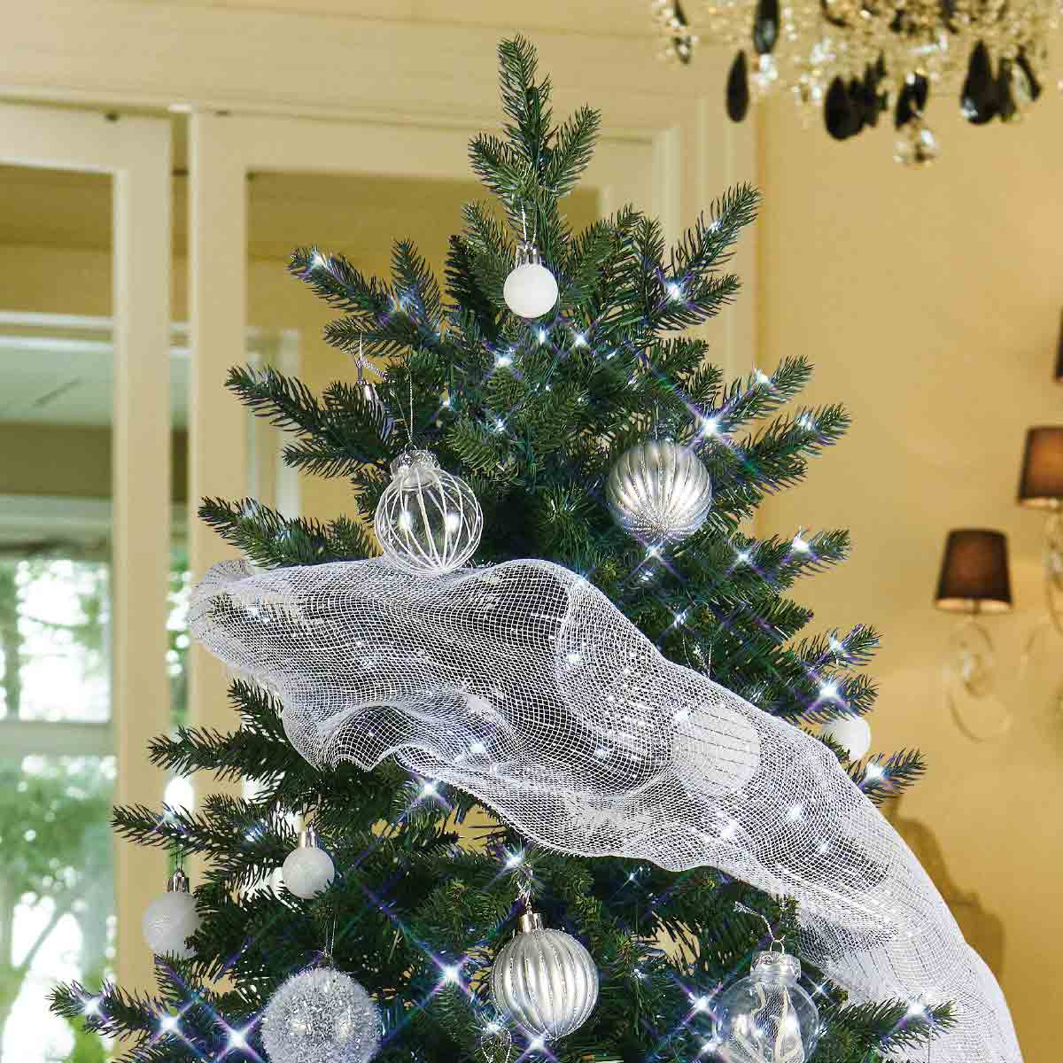 クリスマスツリーセット ホワイト 高さ150×幅80cm